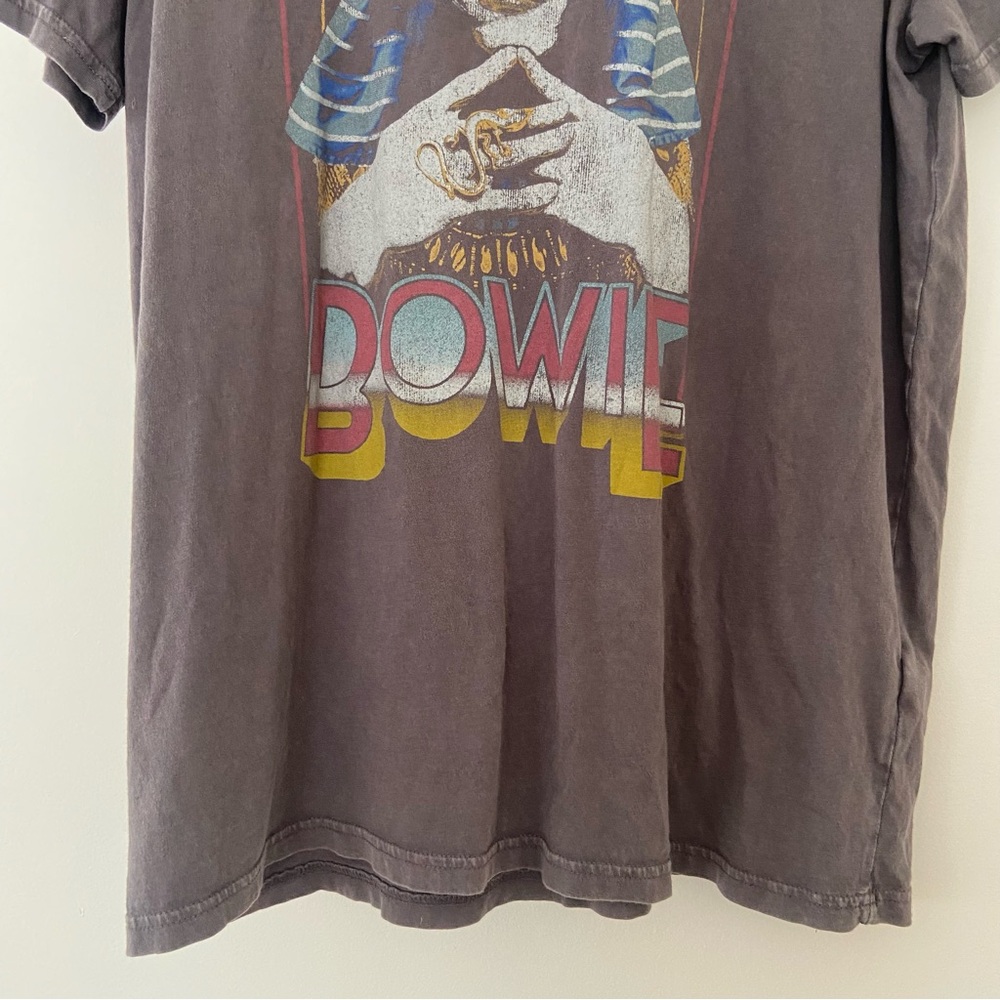 David Bowie Pharaoh Graphic T-Shirt Size XL Band Music Gray Faded Retro Rock - Picture 3 of 8